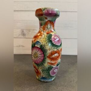 Vintage Hand Painted Floral Vase